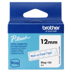 BROTHER Nastro BTAG133 da 12MM blu su trasparente - lunghezza 4 m