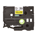 Brother nastro Laminato da 36mm Nero/Giallo (8m adatto a etichettatura di cavi