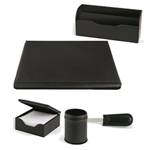 NIJI ITALIANA SET SCRIVANIA WILLIAM NERO SINTETICO 5 PEZZI NIJI