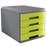 Cassettiera 4 cassetti 45mm MyDesk verde ARDA