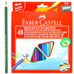 FABER-CASTELL ASTUCCIO 48 PASTELLI COLORATI TRIANGOLARI ECO + TEMPERINO FABER CASTELL