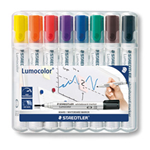 BUSTA 8 PENNARELLI LUMOCOLOR 351 STAEDTLER PER LAVAGNE CANCELLABILI