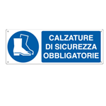 CARTELLI SEGNALATORI "CARTELLO ALLUMINIO 35x12,5cm 'Calzatura di sicurezza obbligatoria"""