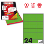 Etichetta adesiva C/500 verde fluo 100fg A4 70x36mm (24et/fg Markin