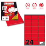 Etichetta adesiva C/500 rosso fluo 100fg A4 70x36mm (24et/fg Markin