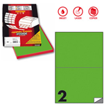 Etichetta adesiva C/509 verde fluo 100fg A4 210x148,5mm (2et/fg Markin