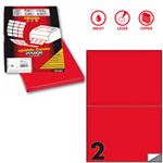 Etichetta adesiva C/509 rosso fluo 100fg A4 210x148,5mm (2et/fg Markin