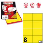 Etichetta adesiva C/512 giallo fluo 100fg A4 105x74,25mm (8et/fg Markin