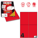 Etichetta adesiva C/519 rosso fluo 100fg A4 105x148,5mm (4et/fg Markin