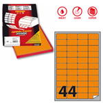 Etichetta adesiva A/406 arancio fluo 100fg A4 47,5x25,5mm (44et/fg) Markin