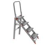 MARCHETTI SCALA SGABELLO ALLUMINIO 4 GRADINI con PARAPETTO Class piU'