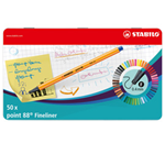 SCATOLA METALLO 50 PZ. STABILO POINT 88 COLORI ASSORTITI