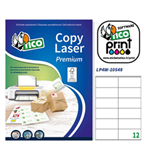Etichetta adesiva LP4W bianca 100fg A4 105x48mm (12et/fg Laser Tico