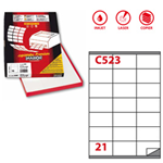 Etichetta adesiva C/523 bianca 100fg A4 70x41mm (21et/fg Markin