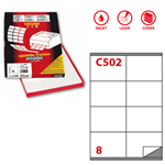 Etichetta adesiva C/502 bianca 100fg A4 105x72mm (8et/fg Markin