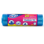 LOGEX PROFESSIONAL 20 Sacchetti immondizia 50x60cm 35Lt 9mic Azzurro trasp. Logex