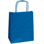 Mainetti Bags 25 shoppers carta kraft 14x9x20cm twisted blu