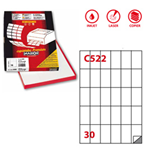 Etichetta adesiva C/522 bianca 100fg A4 35x59mm (30et/fg Markin