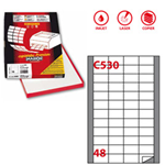 Etichetta adesiva C/530 bianca 100fg A4 48x25mm (48et/fg Markin