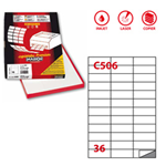 Etichetta adesiva C/506 bianca 100fg A4 70x24,75mm (36et/fg Markin