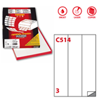 Etichetta adesiva C/514 bianca 100fg A4 70x297mm (3et/fg Markin