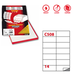 Etichetta adesiva C/508 bianca 100fg A4 105x42,43mm (14et/fg Markin