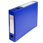 Scatola archivio box con bottone blu f.to 25x33cm D 60mm Exacompta