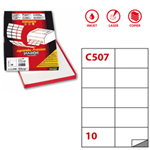 Etichetta adesiva C/507 bianca 100fg A4 105x59mm (10et/fg Markin