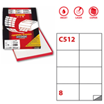 Etichetta adesiva C/512 bianca 100fg A4 105x74,25mm (8et/fg Markin
