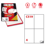 Etichetta adesiva C/519 bianca 100fg A4 105x148,5mm (4et/fg Markin
