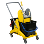 MEDIALINTERNATIONAL Carrello doppia vasca 25+25Lt con Pressa PressClean