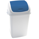 Medial International Pattumiera a basculante 50Lt Rif Basic Bianco/Blu
