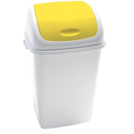 Medial International Pattumiera a basculante 50Lt Rif Basic Bianco/Giallo