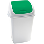 MEDIALINTERNATIONAL Pattumiera a basculante 50Lt Rif Basic Bianco/Verde