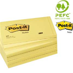 BLOCCO 100fg Post-it Giallo Canary 76x127mm 655