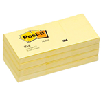 BLOCCO 100fg Post-it Giallo Canary 38x51mm 653