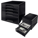 Cassettiera drawer Cabinet CUBE 5 nero Leitz