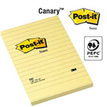 BLOCCO 100fg Post-it Giallo Canary 102x152mm GIALLO A RIGHE 660