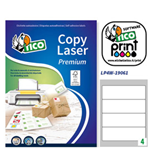 Etichetta adesiva LP4W bianca 100fg A4 190x61mm (4et/fg Laser Tico