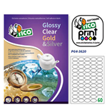 Etichetta adesiva PG4 bianca lucida 100fg A4 36x22mm (55et/fg Tico