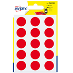 Blister 90 etichetta adesiva tonda PSA rosso D19mm Avery