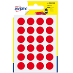 Blister 168 etichetta adesiva tonda PSA rosso Ã˜15mm Avery