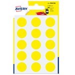 Blister 90 etichetta adesiva tonda PSA giallo Ã˜19mm Avery