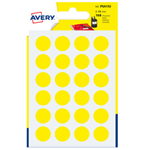 Blister 168 etichetta adesiva tonda PSA giallo D15mm Avery