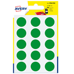 Blister 90 etichetta adesiva tonda PSA verde Ã˜19mm Avery