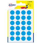 Blister 168 etichetta adesiva tonda PSA blu D15mm Avery