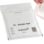 Conf.100 Buste imbottite Bianche D 18x26cm Andata-Ritorno Mail Lite Round Trip
