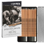 ASTUCCIO METALLO assortimento 12 matite grigie REMBRANDT POLYCOLOR Lyra