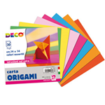 Confezione 20 fogli carta per origami 14x14cm colori assortiti DECO