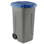 Mobil Plastic Bidone mobile Cento 100Lt grigio c/coperchio blu per raccolta differenziata